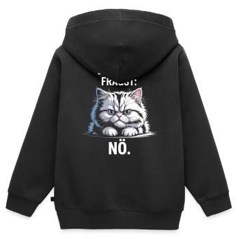 Bevor Du Fragst Nö Katze Morgenmuffel Nein Katzen - Kinder Premium Organic Zip Hoodie - Schwarz - Hinten - AI Model Kid Male (0cm)