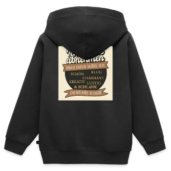 Je pourrais perdre du poids, mais ce serait injuste - Sweat Premium à capuche zippé enfant bio - noir - Dos - AI Model Kid Male (0cm)