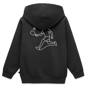 Pickleball Spieler Skizze – einfaches Sportmotiv - Kinder Premium Organic Zip Hoodie - Schwarz - Hinten - AI Model Kid Male (0cm)