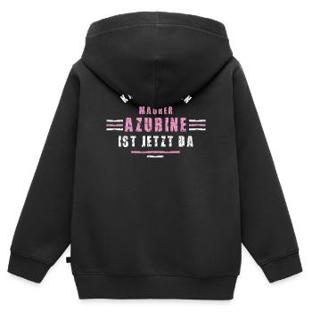 Maçon stagiaire Apprenti maçon Maçon - Sweat Premium à capuche zippé enfant bio - noir - Dos - AI Model Kid Male (0cm)