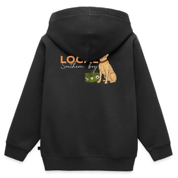 Lokaler Südstaaten-Junge bei der Jagd auf Wasservögel - Kinder Premium Organic Zip Hoodie - Schwarz - Hinten - AI Model Kid Male (0cm)