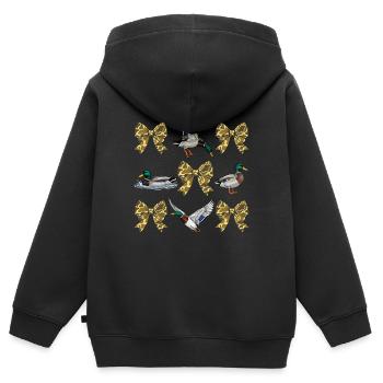Enten Camo Bögen Wasservögel Jagdstil - Kinder Premium Organic Zip Hoodie - Schwarz - Hinten - AI Model Kid Male (0cm)