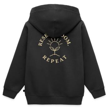 Croissance consciente, Renouvellement printanier, - Sweat Premium à capuche zippé enfant bio - noir - Dos - AI Model Kid Male (0cm)