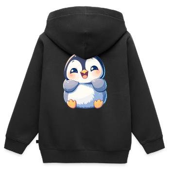 Pingouins Pingouin - Sweat Premium à capuche zippé enfant bio - noir - Dos - AI Model Kid Male (0cm)