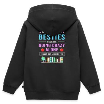 Secrétaire d’école Secrétaire d’école - Sweat Premium à capuche zippé enfant bio - noir - Dos - AI Model Kid Male (0cm)