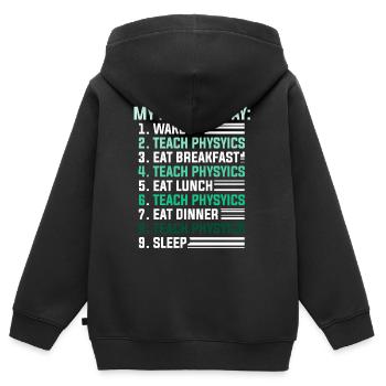 Physique Physicien Physique Étudiant en physique Professeur de physique - Sweat Premium à capuche zippé enfant bio - noir - Dos - AI Model Kid Male (0cm)