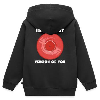 Die beste Version von dir - Kinder Premium Organic Zip Hoodie - Schwarz - Hinten - AI Model Kid Male (0cm)