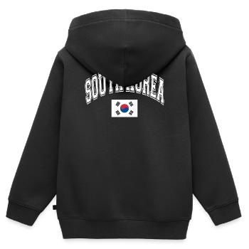 Corée du Sud - Sweat Premium à capuche zippé enfant bio - noir - Dos - AI Model Kid Male (0cm)