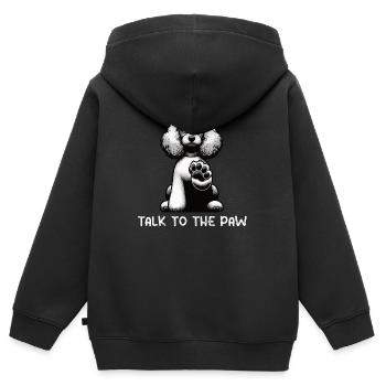 Parlez à la patte Caniche Propriétaire de caniche Caniche Amoureux des caniches - Sweat Premium à capuche zippé enfant bio - noir - Dos - AI Model Kid Male (0cm)
