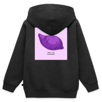Practice the change - Kids Premium Organic Zip-up Hoodie - black - Back - AI Model Kid Male (0cm)