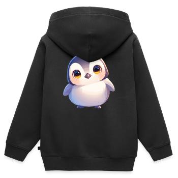 Pingouins Pingouin - Sweat Premium à capuche zippé enfant bio - noir - Dos - AI Model Kid Male (0cm)