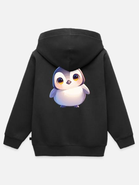 Pinguine Pinguin - Kinder Premium Organic Zip Hoodie - Schwarz