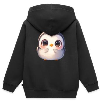 Pingouins Pingouin - Sweat Premium à capuche zippé enfant bio - noir - Dos - AI Model Kid Male (0cm)