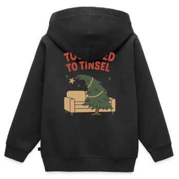 Feiertagskater-post-weihnachtsstimmungs-neujahr - Kinder Premium Organic Zip Hoodie - Schwarz - Hinten - AI Model Kid Male (0cm)