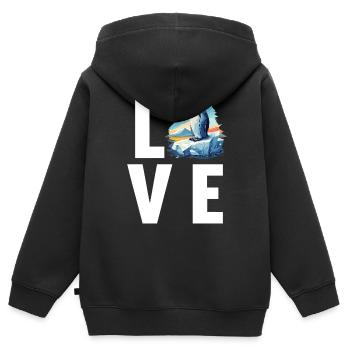 Pingouins Pingouin - Sweat Premium à capuche zippé enfant bio - noir - Dos - AI Model Kid Male (0cm)
