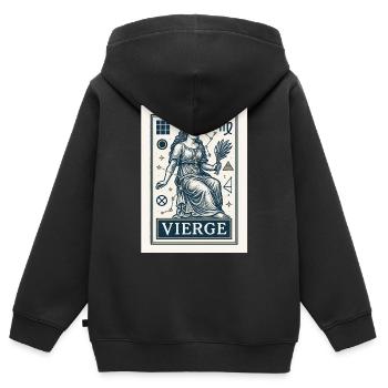 Signe astrologique de la Vierge - Astrologie - Sweat Premium à capuche zippé enfant bio - noir - Dos - AI Model Kid Male (0cm)