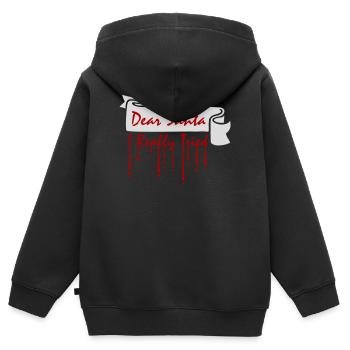Cher Père Noël, j’ai vraiment essayé l’humour de Noël drôle - Sweat Premium à capuche zippé enfant bio - noir - Dos - AI Model Kid Male (0cm)
