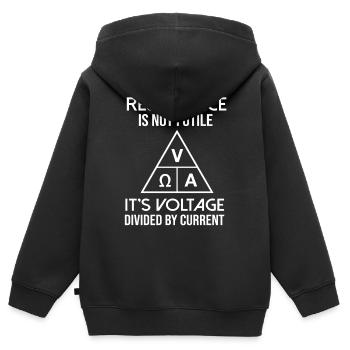 Physique Physicien Physique Étudiant en physique Professeur de physique - Sweat Premium à capuche zippé enfant bio - noir - Dos - AI Model Kid Male (0cm)