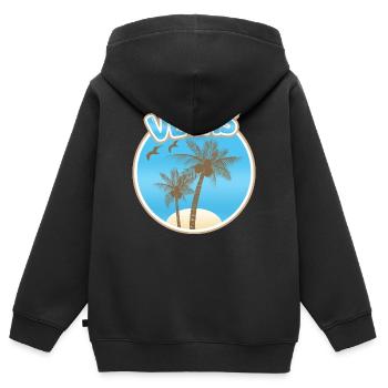 Urlaub Vegas - Kinder Premium Organic Zip Hoodie - Schwarz - Hinten - AI Model Kid Male (0cm)