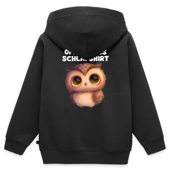 Kuschelige NachtEule Schlafshirt - Kinder Premium Organic Zip Hoodie - Schwarz - Hinten - AI Model Kid Male (0cm)