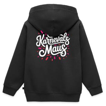 Souris de carnaval Souris de Cologne Souris de carnaval - Sweat Premium à capuche zippé enfant bio - noir - Dos - AI Model Kid Male (0cm)