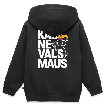 Souris de carnaval Souris de Cologne Souris de carnaval - Sweat Premium à capuche zippé enfant bio - noir - Dos - AI Model Kid Male (0cm)