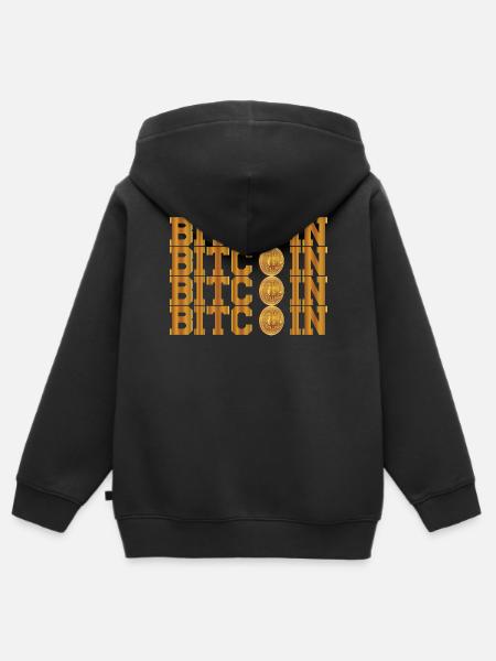 Bitcoin - Kinder Premium Organic Zip Hoodie - Schwarz