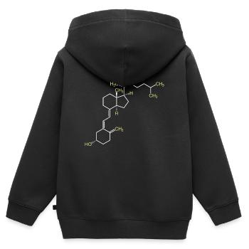 Structure Vitamine D - Sweat Premium à capuche zippé enfant bio - noir - Dos - AI Model Kid Male (0cm)