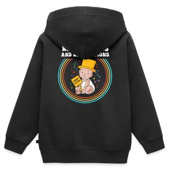 Gender Reveal Neujahr - Kinder Premium Organic Zip Hoodie - Schwarz - Hinten - AI Model Kid Male (0cm)