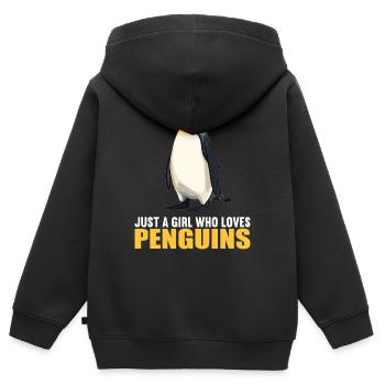 Pingouins Pingouin - Sweat Premium à capuche zippé enfant bio - noir - Dos - AI Model Kid Male (0cm)