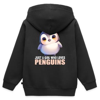 Pingouins Pingouin - Sweat Premium à capuche zippé enfant bio - noir - Dos - AI Model Kid Male (0cm)