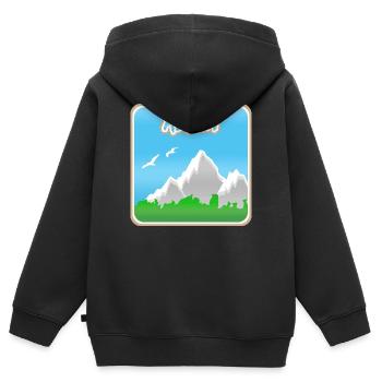 Alpinisme Alpes - Sweat Premium à capuche zippé enfant bio - noir - Dos - AI Model Kid Male (0cm)