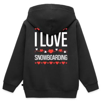 I Love Snowboarding - Kinder Premium Organic Zip Hoodie - Schwarz - Hinten - AI Model Kid Male (0cm)