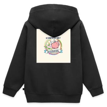 Der Graf ist ein gutes geflügeltes Schwein - Kinder Premium Organic Zip Hoodie - Schwarz - Hinten - AI Model Kid Male (0cm)