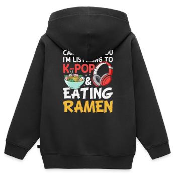 K-Pop Korea-Popmusik Ramen Nudelsuppe Japan - Kinder Premium Organic Zip Hoodie - Schwarz - Hinten - AI Model Kid Male (0cm)