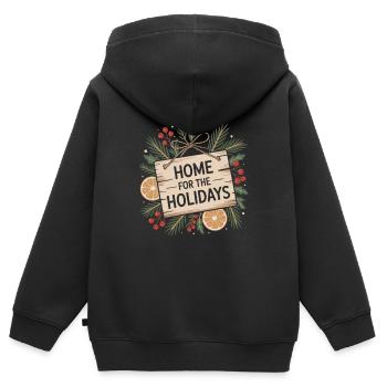 Rustic Christmas motif - Kids Premium Organic Zip-up Hoodie - black - Back - AI Model Kid Male (0cm)