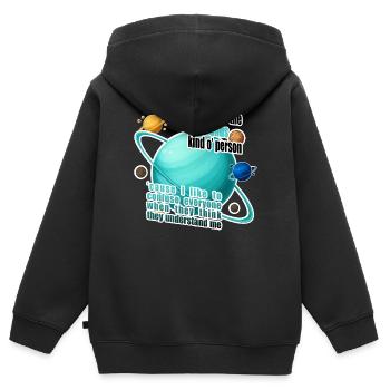 Je suis plutôt du genre Uranus - Sweat Premium à capuche zippé enfant bio - noir - Dos - AI Model Kid Male (0cm)