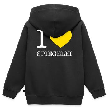 I love Spiegelei - Kinder Premium Organic Zip Hoodie - Schwarz - Hinten - AI Model Kid Male (0cm)