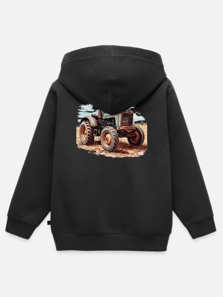 Traktor - Kinder Premium Organic Zip Hoodie - Schwarz