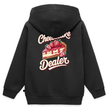 Gâteau - Sweat Premium à capuche zippé enfant bio - noir - Dos - AI Model Kid Male (0cm)