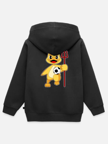 Ente Halloween Fußball - Premium børne zip-hættetrøje økologisk - sort