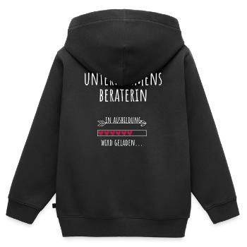 BWL Studentin Beruf Unternehmensberaterin - Kinder Premium Organic Zip Hoodie - Schwarz - Hinten - AI Model Kid Male (0cm)