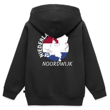 Noordwijk - Kinder Premium Organic Zip Hoodie - Schwarz - Hinten - AI Model Kid Male (0cm)