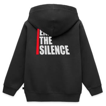 Profitez du silence Dire calme Silence Introverti - Sweat Premium à capuche zippé enfant bio - noir - Dos - AI Model Kid Male (0cm)