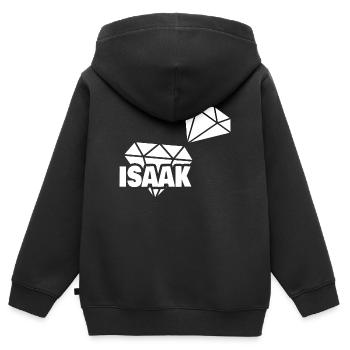 Precious Isaac - Kids Premium Organic Zip-up Hoodie - black - Back - AI Model Kid Male (0cm)