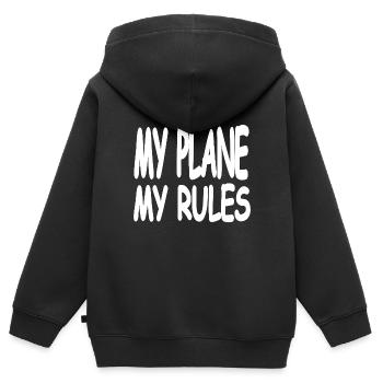 avion - Sweat Premium à capuche zippé enfant bio - noir - Dos - AI Model Kid Male (0cm)