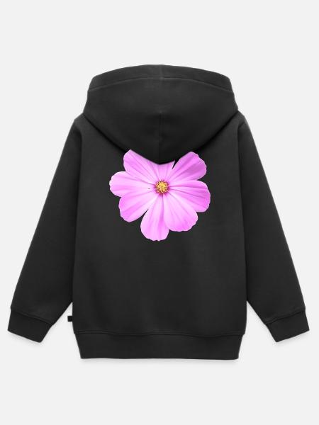 Blume - Kinder Premium Organic Zip Hoodie - Schwarz