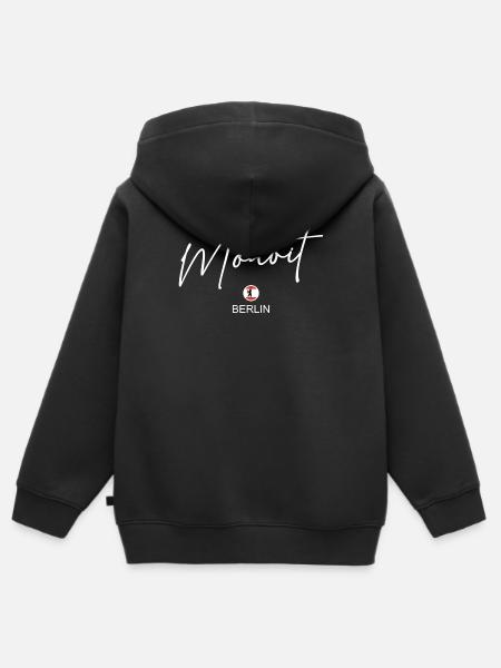 Moabit - Berlin Flagge - Berliner Bär - Kinder Premium Organic Zip Hoodie - Schwarz
