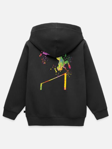 Turnerin Reck Kunstturnen - Kinder Premium Organic Zip Hoodie - Schwarz
