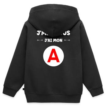 Führerschein-Humor - Kinder Premium Organic Zip Hoodie - Schwarz - Hinten - AI Model Kid Male (0cm)